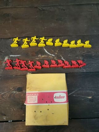 Vintage Early Tudor Electric Football Players 22 Red/yellow Unpainted