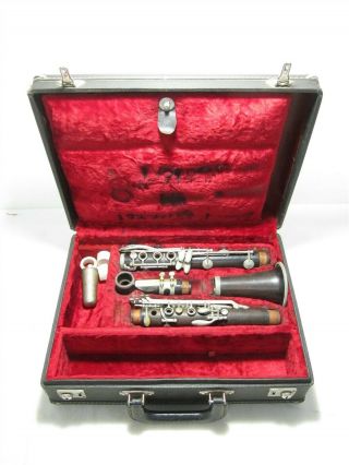 Noblet Wooden Vintage Clarinet Sn: 23267 W/mouthpiece And Case