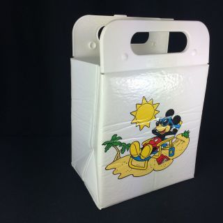 Vtg Disney Koolit Cooler Lunchbag Usa Mickey Mouse On The Beach Tropical