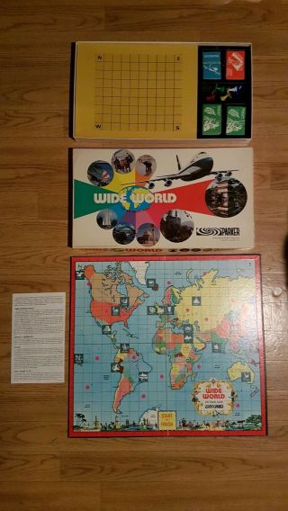 Wide World,  Parker Brother,  Vintage Boardgame,  Rare,  Air Travel,  Complete.
