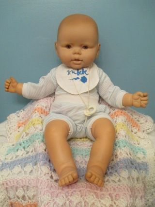 Adorable Lifesize Vinyl And Cloth Vintage B B Baby Doll,  Made In Spain