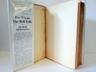 Ernest Hemingway / For Whom the Bell Tolls / First Edition in 1st State DJ,  1940 6