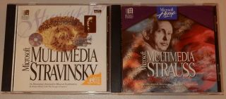 2 Vintage Pc Computer Games Multimedia Stravinsky & Strauss Music