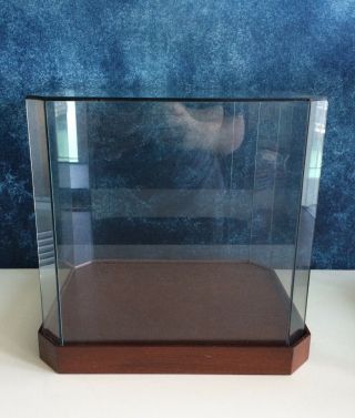 Vintage Glass Display Case Wood Base For Figurines Taxidermy 11 " Ht