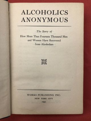 Alcoholics Anonymous 1st Edition 8th Printing Big Book 7