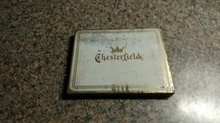 2 Empty Tin Box Container Metal Tobacco Cigars Chesterfield Vintage Antique