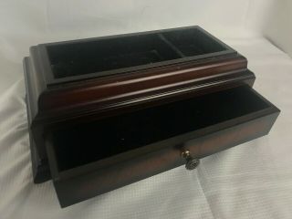 Vintage Mens Bombay 1998 Collectable Jewelry Box Cherrywood Tone One Drawer Z26