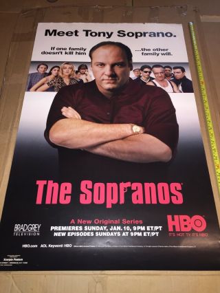 Rare Vintage The Sopranos Movie Poster 22.  5 X 34.  5 Meet Tony Soprano 693