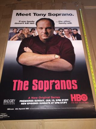 Rare vintage the Sopranos movie poster 22.  5 X 34.  5 meet Tony soprano 693 2
