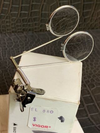 Vintage B&L Bausch & Lomb 4x & 7x 81 - 41 - 78 Jeweler ' s Clip - on Loupe w/Box 4