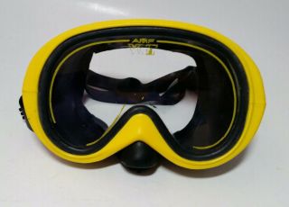 Vintage Amf Voit Dive Mask Snorkel Goggles Tempered Gold Medal