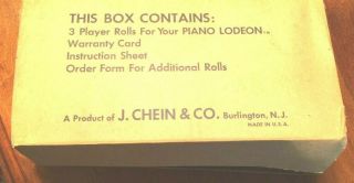 Vintage Set Of Three Piano Rolls For Chen 