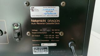 Nakamichi Dragon Cassette Deck - NM 110/220 10