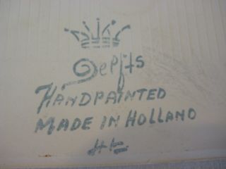 Vtg Delfts Handpainted Made In Holland Fruits Bowl Ceramic Tile 5 3/4 