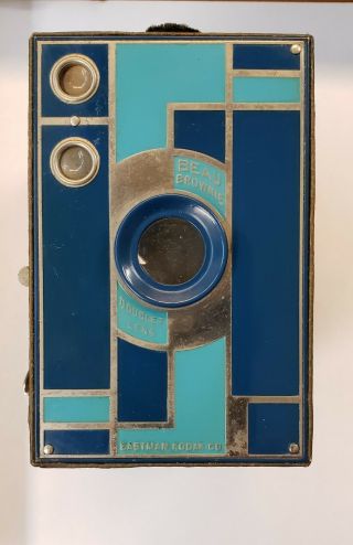 Kodak No.  2 Beau Brownie In Blue With Two - Toned Green/brown Body And Case.