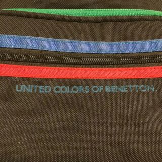 United Colors Of Benetton Camera Bag Vtg Black Adjustable Shoulder Strap Purse 2