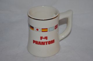 Vintage F - 4 Phantom Many Flags Usa Incl.  White Coffee Cup - Mug Euc