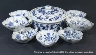 11 - Pc Vintage Blue Danube China Covered Serving Casserole Dish Bowl,  Leaf Bowls