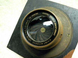 Antique Goerz Double Anastigmat Series Iii,  No.  3 8¼ Inch Brass Lens,  F/2.  9 - F/128
