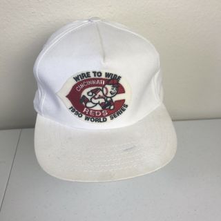 Vintage 1990 Cincinnati Reds World Series Snapback Hat One Size Fits All