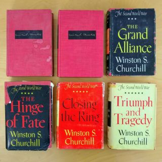 Complete Second World War 6 Volume Book Set By Churchill Hc Dj 1948 1953 Ww2 Vtg