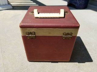 Vintage Wakefield 45 RPM Storage Records Box Carrying Case Bakelite Handle 5