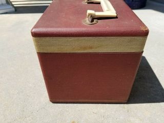 Vintage Wakefield 45 RPM Storage Records Box Carrying Case Bakelite Handle 6