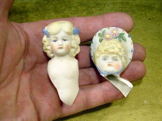 5 x excavated vintage victorian painted bisque doll Head Hertwig age 1890 13248 4