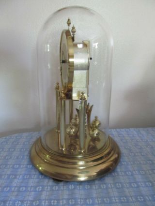 Vintage Quartz Kundo Anniversary Glass Dome Clock Made In Germany Euc 4