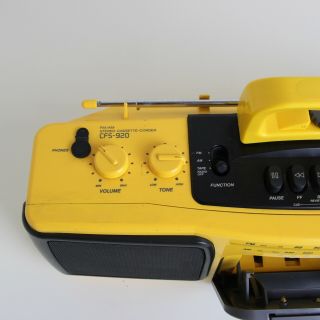 Sony Sports Boombox CFS - 920 - water resistant am/fm cassette radio - yellow VTG 4