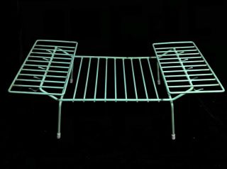 Vintage 50s 60s Light Aqua Turquoise Rubber Dish Plate Cup Rack Stand