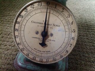 VINTAGE COLUMBIA FAMILY SCALE 24 LBS.  LANDERS,  FRARY,  CLARK PAT ' D 1907 3