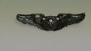 Vintage WW II Sterling silver Air Force Wings Pin Brooch Army military 5