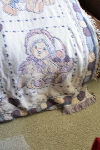 Vintage Cherished Teddies Throw Blanket Afghan 1993 Priscilla Hillman 2