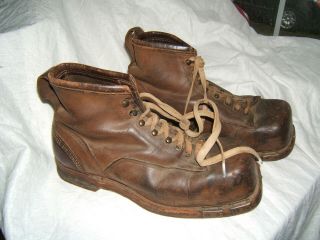 Ww2 Wwii Us U.  S.  Army 10th Tenth Mtn Mountain Div Division Ski Boots Vtg Old