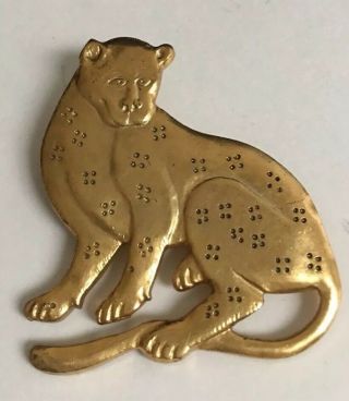 Vintage Mma 1985 Metropolitan Museum Of Art Leopard Big Cat Monkey Brooch Pin