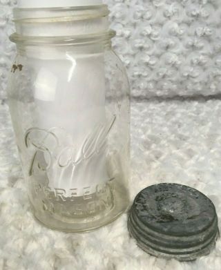 1923 - 1933 Ball Perfect Mason Vintage Canning Jar Metal Lid Screw On Double Seam