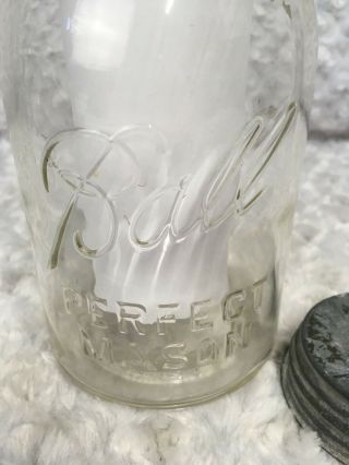 1923 - 1933 Ball Perfect Mason Vintage Canning Jar Metal Lid Screw On Double Seam 2