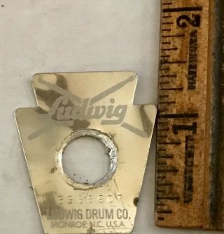 Vintage Ludwig Keystone Drum Badge / Tag Dings And Scratches 3388907