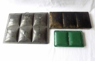 Three Vintage Artists Water Colour Paint Tins.  Reeves,  Rowney.