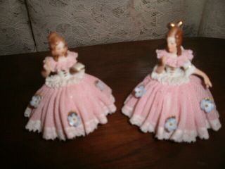 Vintage Sweet Dresden Figurines Two Of Them