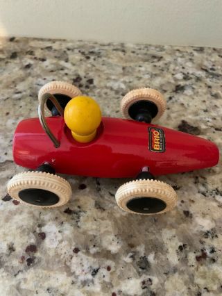 Vintage Brio Classic Wooden Red Indy Race Car W/ Driver Rubber Wheels Sweden