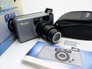 Rollei Prego 115 35mm Compact Film Camera Old Stock Box & Manuals