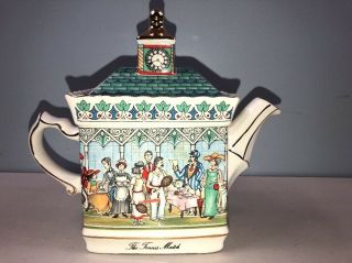 Vintage Sadler Championships " The Tennis Match " Teapot Gold Trim Made In England