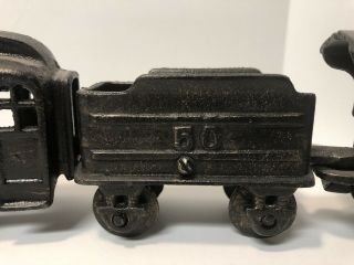 Vintage Cast Iron 3 Pc Train Set 50 Locomotive,  Coal Car And Passenger Car 3