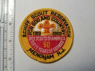 Bsa 50th Anniversary 1960 Vintage Schiff Scout Reservation Patch Boy Scout