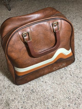 Don Carter Bowling One Ball Bag Brown Chevron Case Wire Rack Rockabilly Vintage