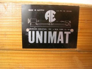 Vintage Unimat DB/SL Mini Lathe - Orig Wood Storage Box w/ Orig Label & Finish 2