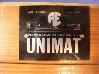Vintage Unimat DB/SL Mini Lathe - Orig Wood Storage Box w/ Orig Label & Finish 3
