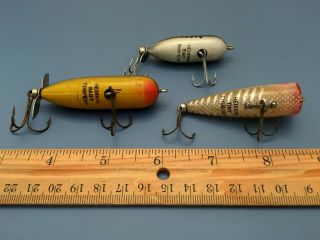 Heddon (3) Baby Torpedo Tiny Torpedo and Tiny Chugger Vintage Fishing Lures 3